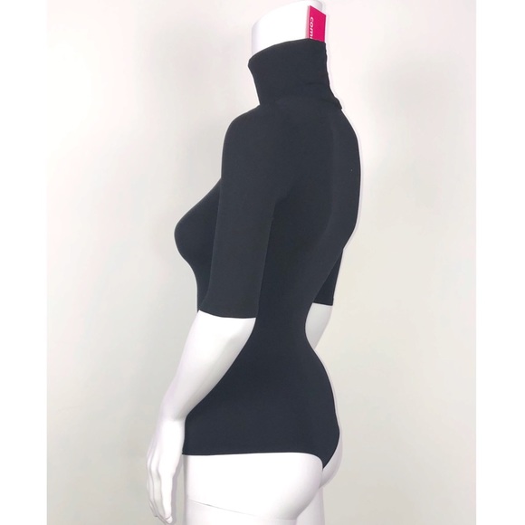 Commando Black Short Sleeve Bodysuit Turtleneck OS - Picture 6 of 12